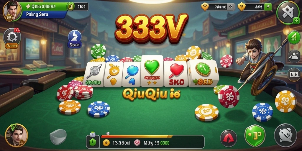 Screenshot utama 333V menampilkan gameplay seru QiuQiu.