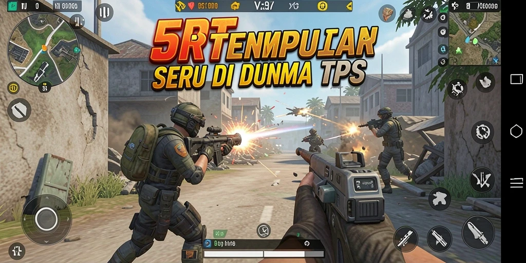 Gameplay menarik dalam 5RT, pertempuran antar tim yang intens.