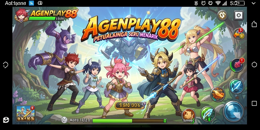 Screenshot gameplay AGENPLAY88 menampilkan karakter Anime yang dinamis.