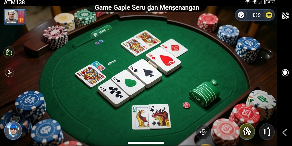 Tampilan gameplay seru dalam game Gaple ATM138.
