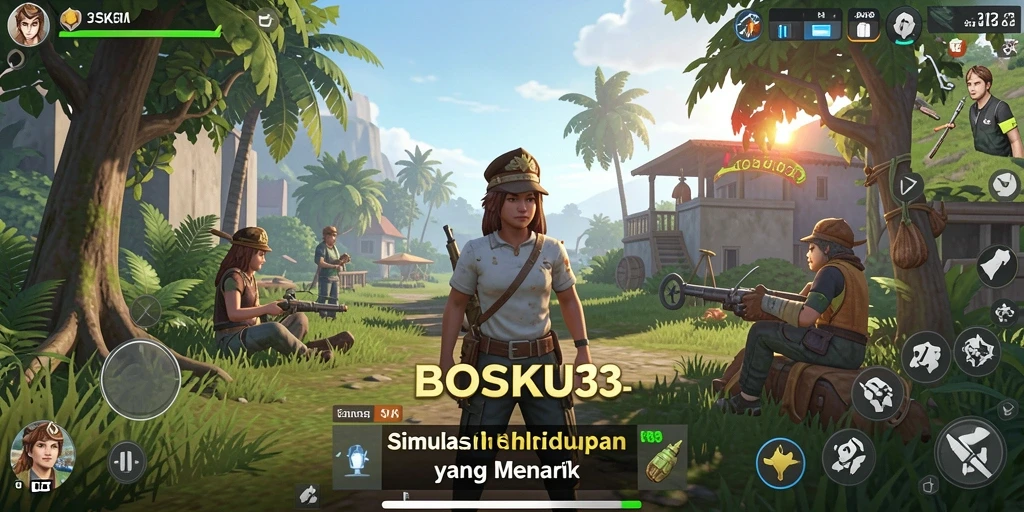 Tampilan gameplay menarik dalam BOSKU33 dengan berbagai interaksi karakter.