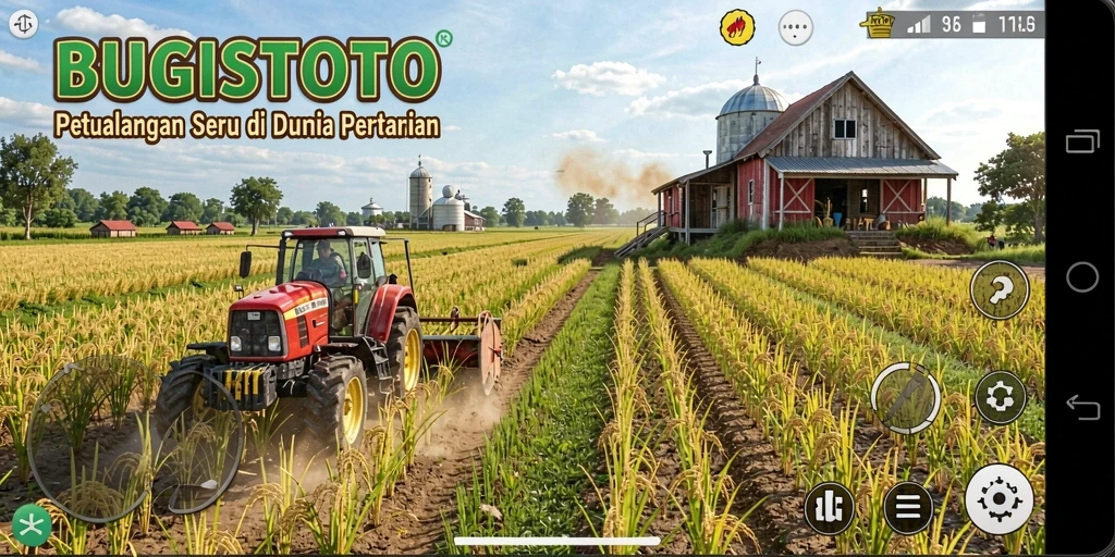 Tampilan menarik dari gameplay pertanian di BUGISTOTO.