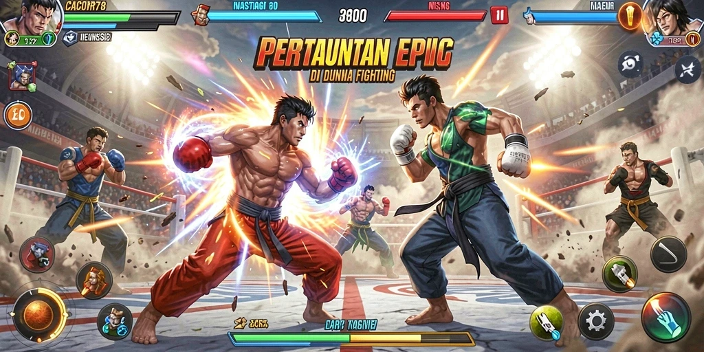 Tampilan gameplay CACOR78 yang menegangkan dan seru dalam pertarungan.