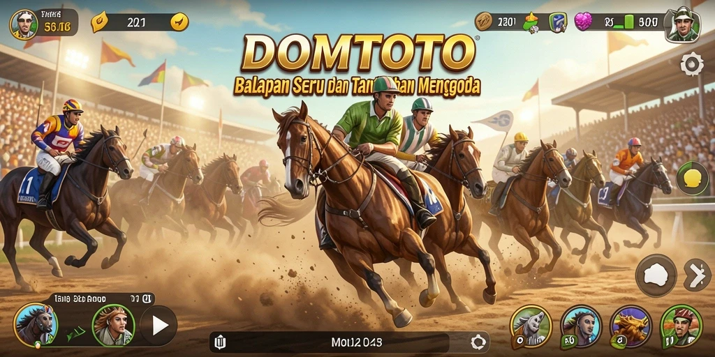 Screenshot menampilkan keseruan balapan di DOMTOTO dengan grafik yang memukau.