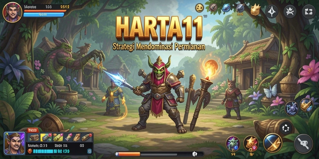Tangkapan layar HARTA11 menampilkan aksi pertempuran strategis yang mendebarkan.