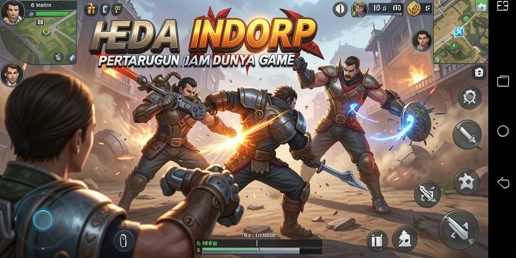 Screenshot gameplay INDORP menunjukkan aksi pertarungan yang intens.