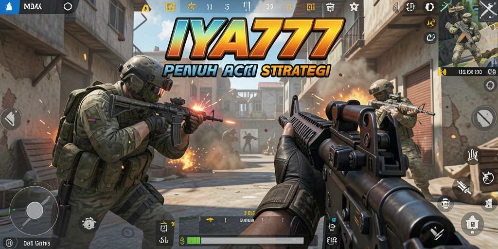 Gameplay mendebarkan dari IYA777 menunjukkan aksi FPS yang intens.