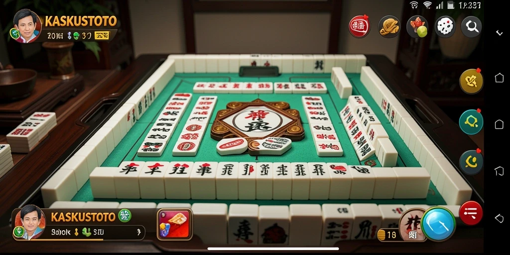 Tampilan gameplay KASKUSTOTO yang menarik saat bermain Mahjong.