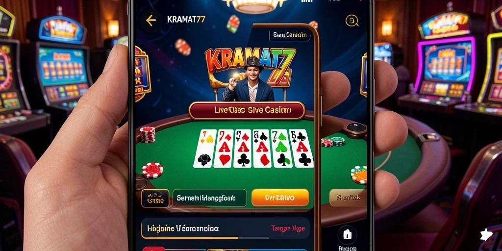 Tampilan gameplay KRAMAT77 dengan dealer langsung yang interaktif.