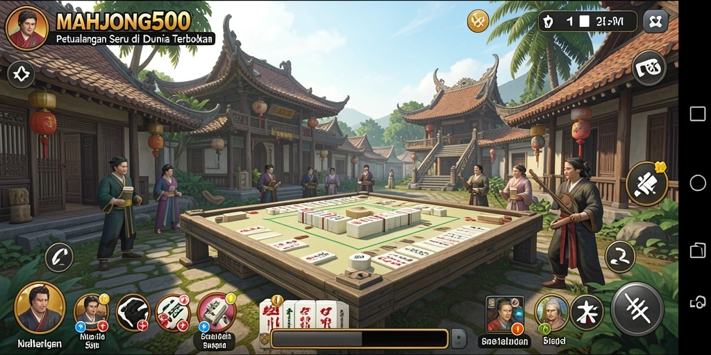 Gameplay seru MAHJONG500 dalam dunia terbuka yang memukau.