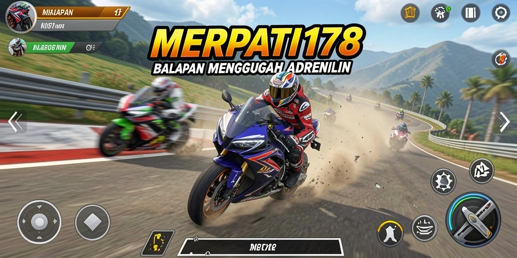 Tampilan gameplay seru dari balapan motor di MERPATI178.