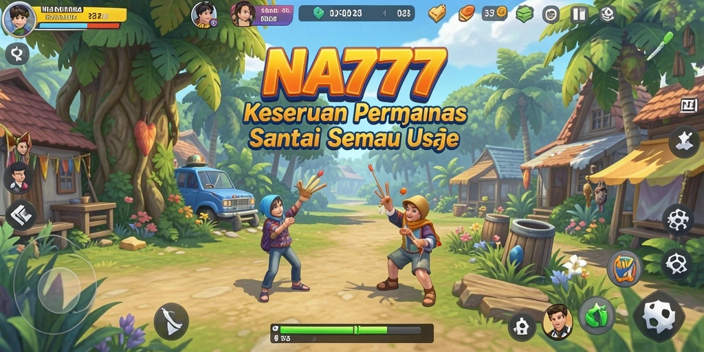 Tampilan gameplay NA777 yang cerah dan menyenangkan.