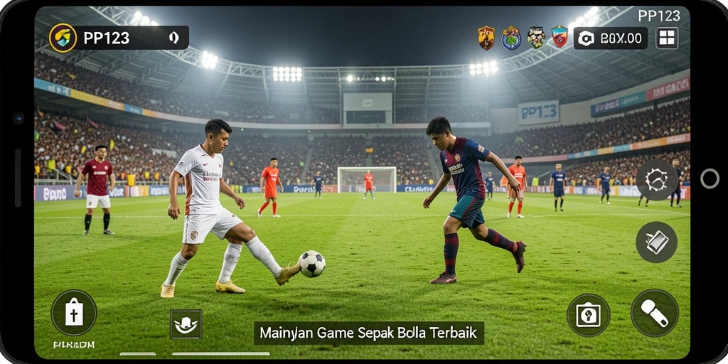 Tampilan gameplay menarik dalam PP123 dengan aksi sepak bola yang mendebarkan.