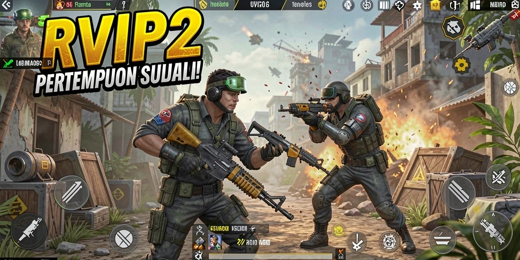 Screenshot dari gameplay Battle Royale yang seru dalam RVIP2.