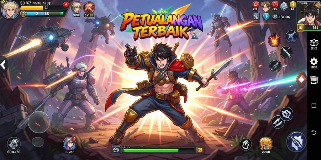 Tampilan gameplay menakjubkan dengan karakter anime yang dinamis.