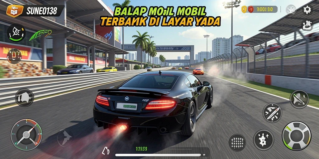 Tampilan gameplay SUNEO138 yang menampilkan balapan mendebarkan di berbagai lintasan.