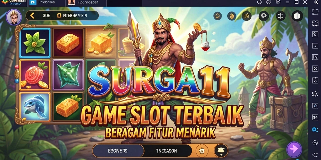 Tampilan gameplay SURGA11 yang memikat dengan efek visual menakjubkan.