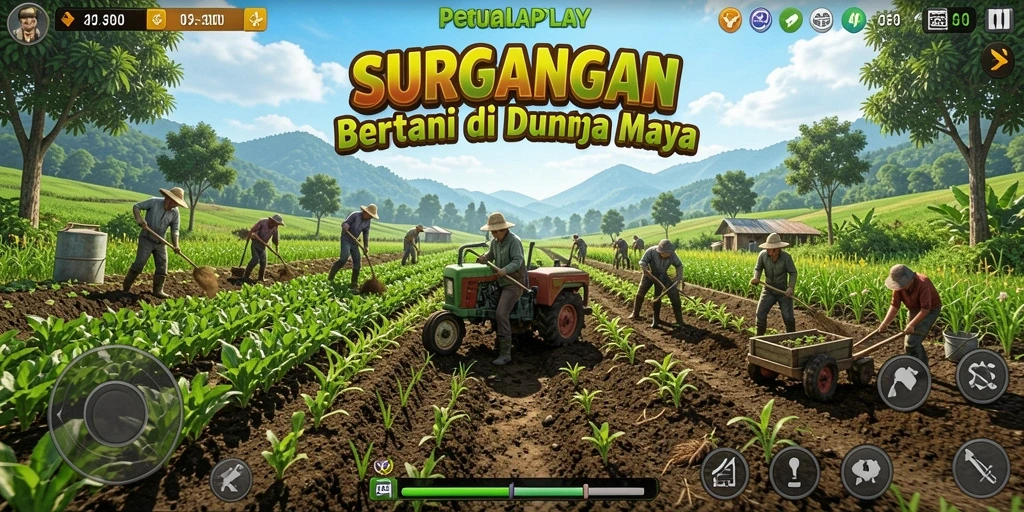 Tampilan gameplay menarik dari SURGAPLAY yang menunjukkan aktivitas bertani.