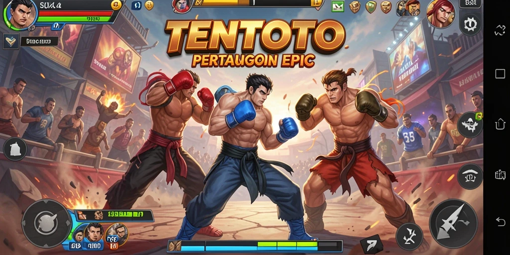 Tampilan pertarungan seru antara karakter di TENTOTO.