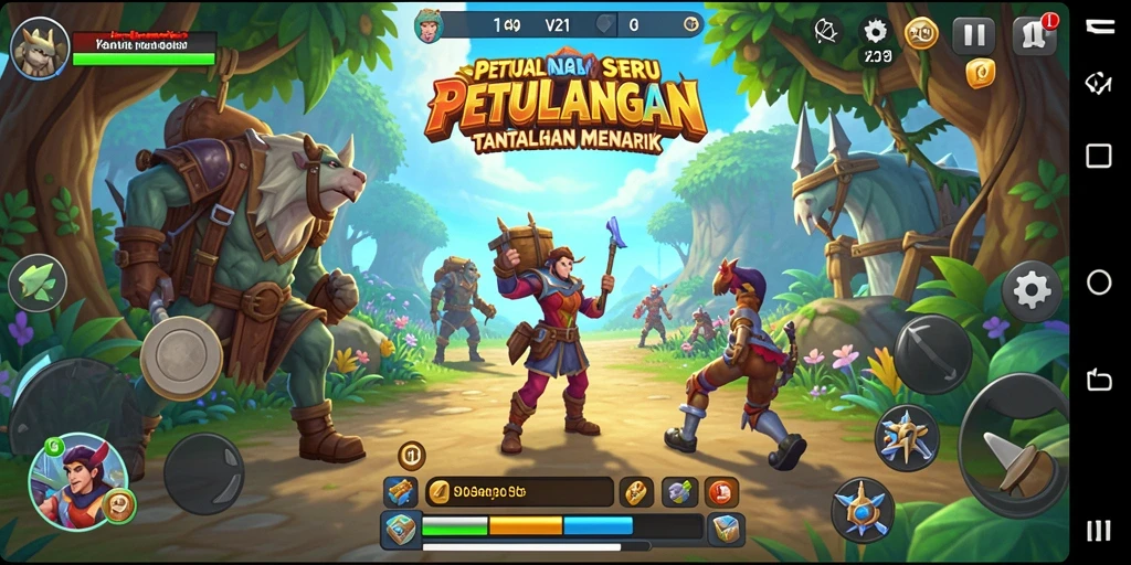 Tangkapan layar gameplay V21 menampilkan suasana petualangan yang mendebarkan.