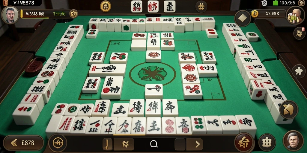 Tampilan gameplay WE878 yang mengasyikkan dengan grafis Mahjong yang menawan.