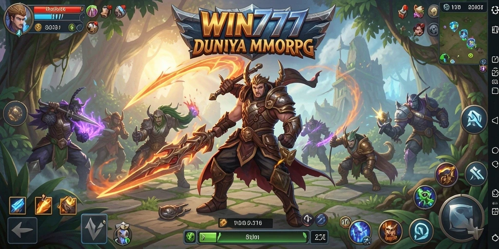 Tampilan menarik dari gameplay MMORPG WIN777 dengan grafis menawan.