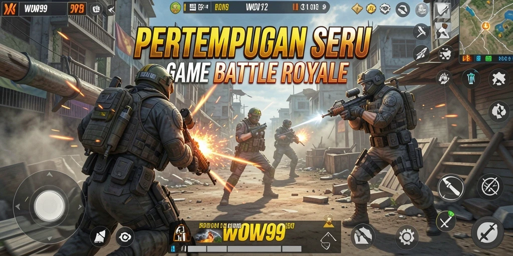 Tangkapan layar dari gameplay seru di WOW99 dalam pertempuran Battle Royale.