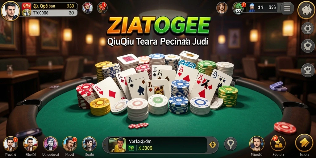 Tampilan gameplay seru dari ZIATOGEL yang menampilkan aksi QiuQiu.