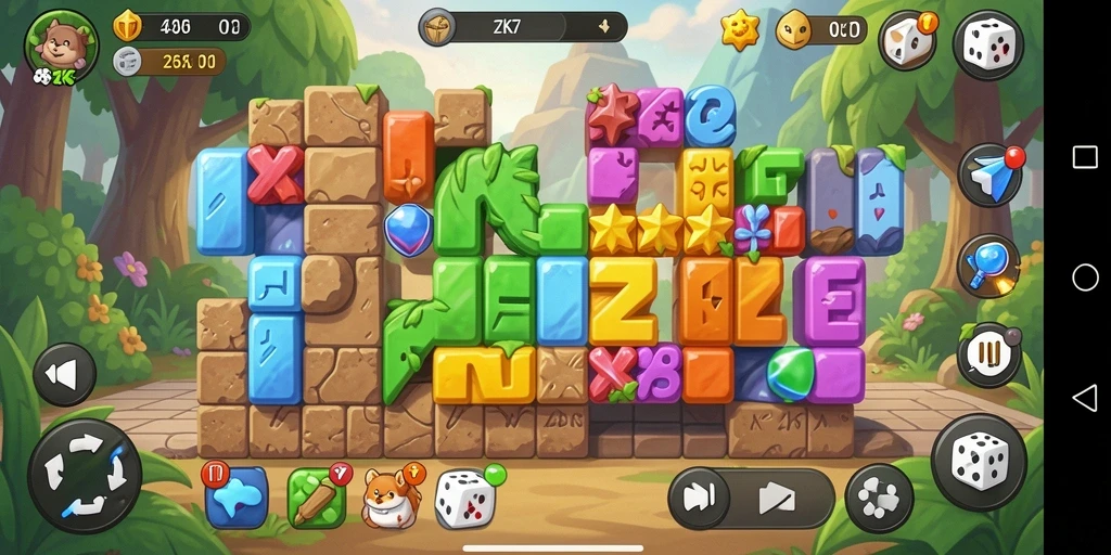 Tampilan gameplay ZK7 yang menarik dan penuh tantangan puzzle.