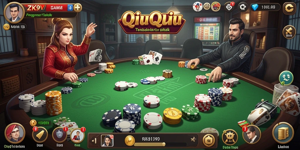 Screenshot gameplay menampilkan aksi seru dalam QiuQiu.